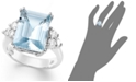 Macy's 14k White Gold Ring, Aquamarine (5-1/2 ct. t.w.) and Diamond (1/2 ct. t.w.) Emerald-Cut Ring